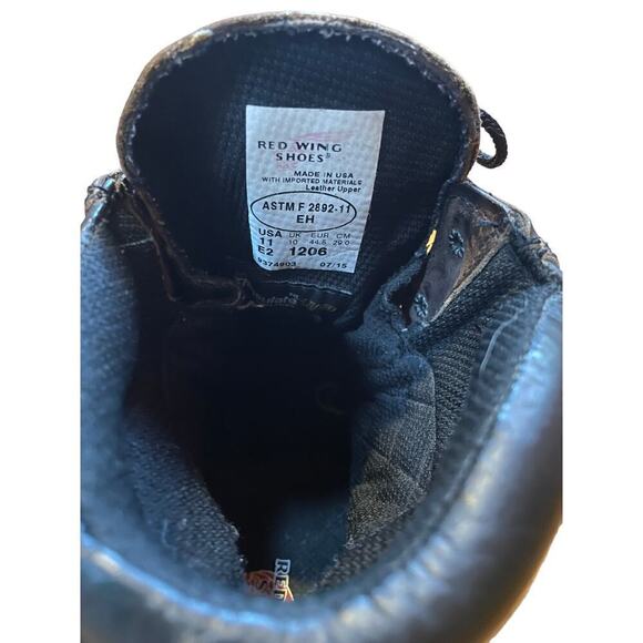Men's Red Wing brown Leather Work Boot. Lace up. ASTM-F-2892-11 EH. Size 11 - Picture 5 of 7